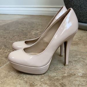 LC LAUREN CONRAD nude platform heels size 6M
